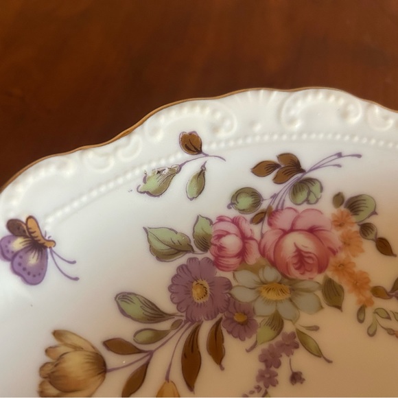 👀 HUGE SALE! VINTAGE LEFTON JAPAN BOUQUET/BUTTERFLIES 694 CAKE PLATE 9” - Picture 7 of 8